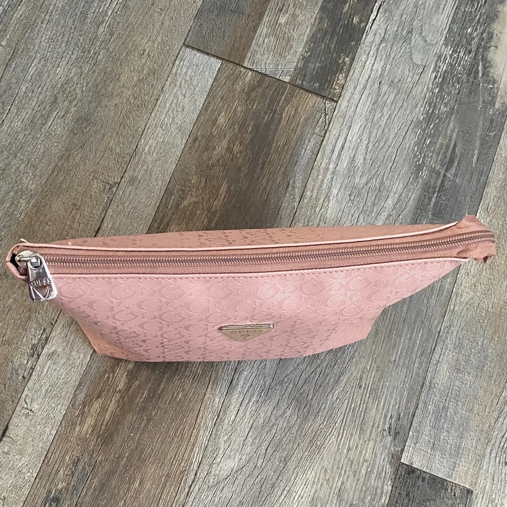 GUESS Pink Logo Cosmetic Bag